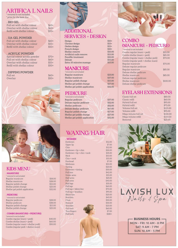 Nail salon in Markham price list